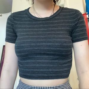 Ribbed striped crop top